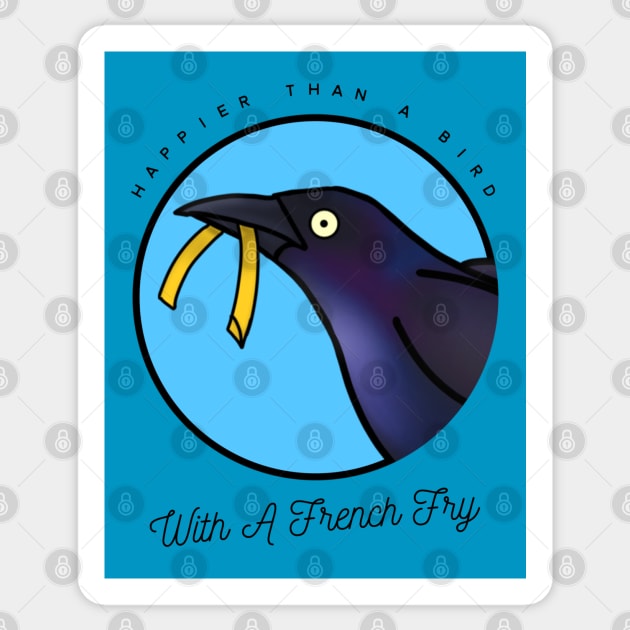 Happy Grackle (Small Print) Sticker by Aeriskate